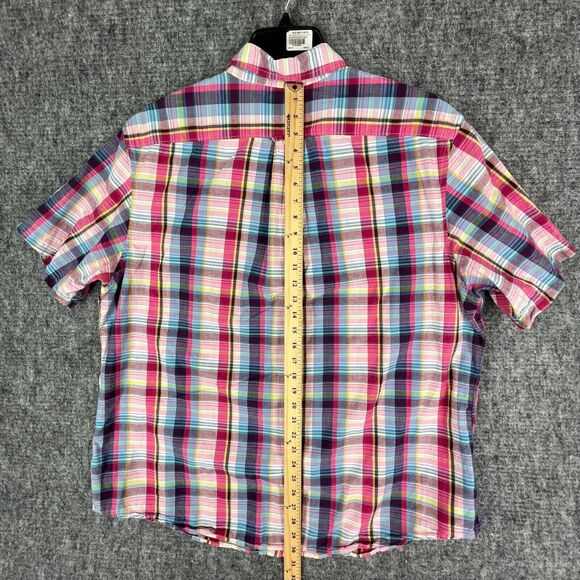 Lands End Shirt Extra Large Mens Business Casual Traditional Short Sleeve Plaid - Picture 7 of 9
